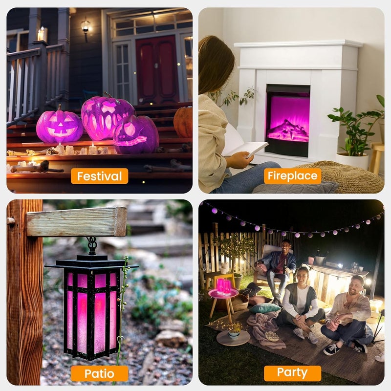 Hompavo Store 【Upgraded】 LED Flame Lights with Remote & Timer, Waterproof 4-Mode Rechargeable Battery Operated Flameless Candles, Pillar Flickering Lanterns for Room Patio Wedding Halloween Home Decor - Image 3